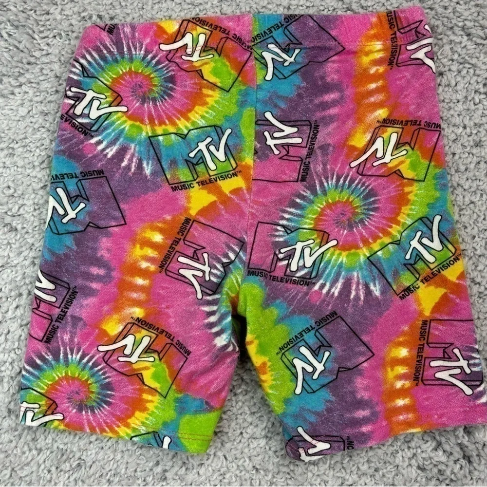 MTV Shorts Girls Large 10 12 Stretch Play Active Casual Basic Tie Dye Summer